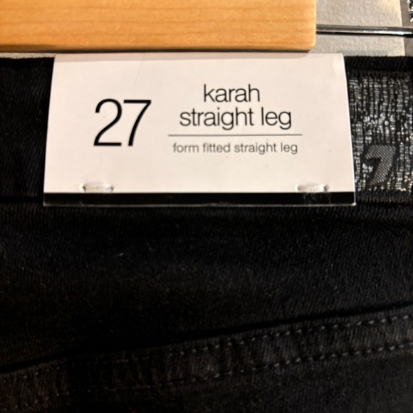 7 FOR ALL MANKIND Sz 27 Karah Jeans Straight Leg Zipper In Black NEW WITH TAGS - Picture 6 of 12